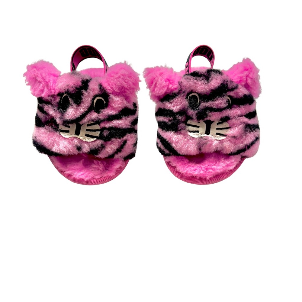 Pink UGG Fluff Yeah Tiger Slides (Size 6 Toddler)